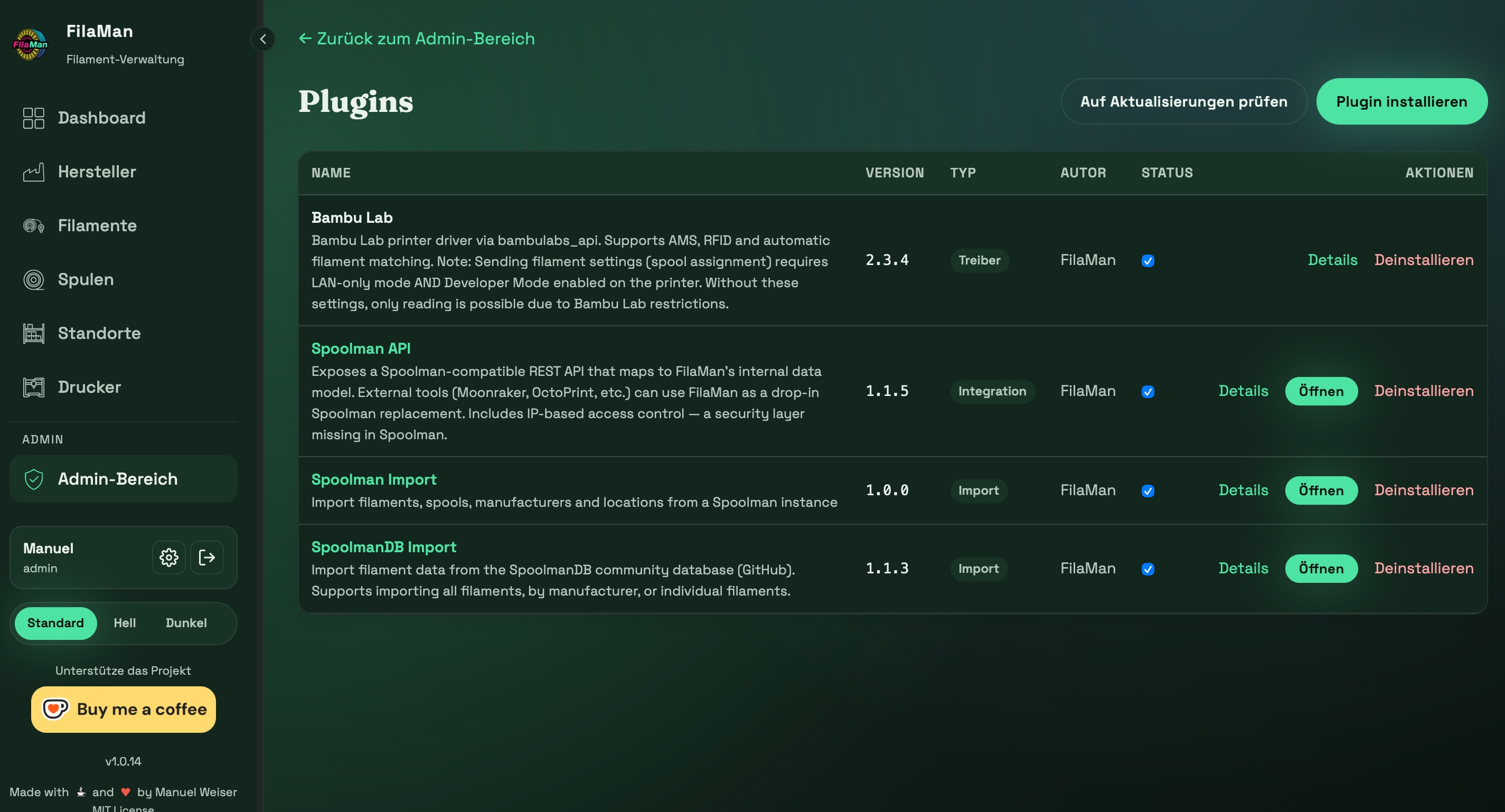 FilaMan Plugin System